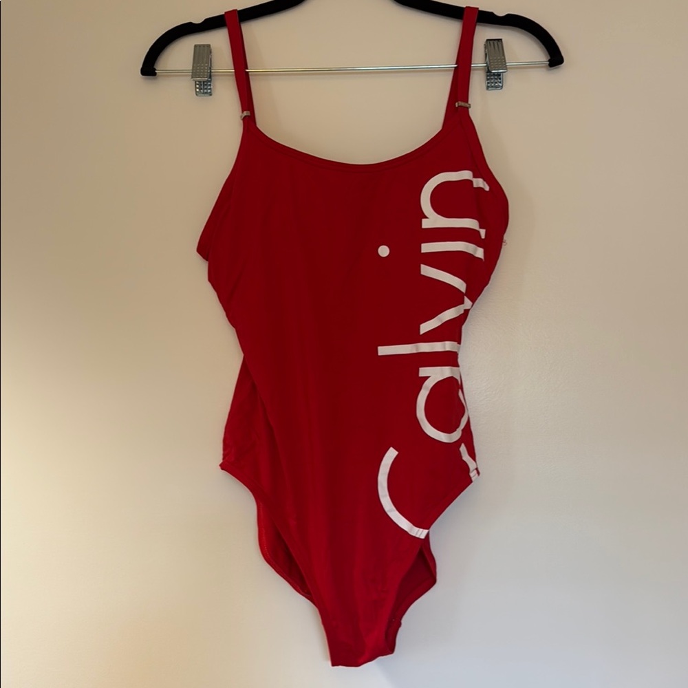 Calvin Klein Red One Piece Swimsuit